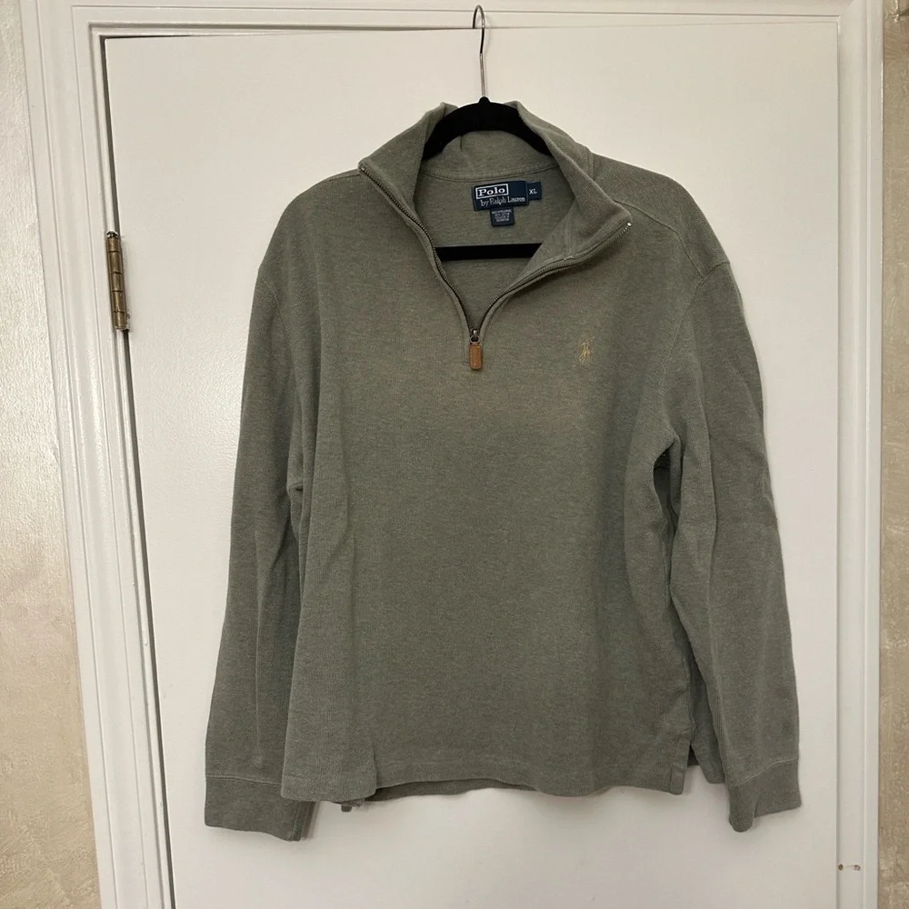 Polo by Ralph Lauren Men's Olive Zip-Up Sweater sz XL